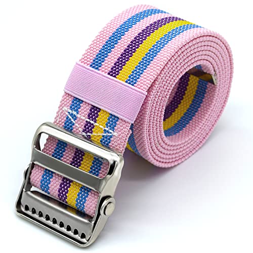 LiftAid Transfer and Gait Belt 60 Inch with Metal Buckle and Loop - Walking, Standing and Transfer Assist Aid for Seniors, Elderly Patients, Caregiver, Nurse, Therapist (Rainbow) - color: Rainbow