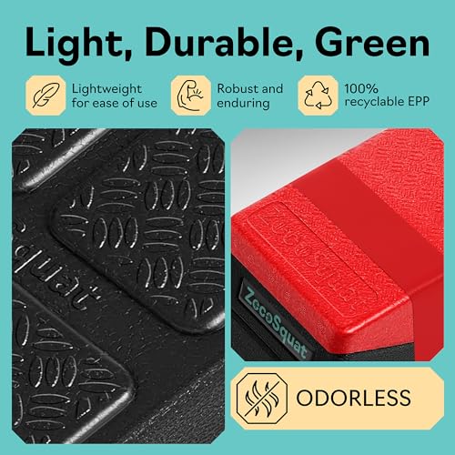 Squat Wedge Block Set of 3/5 - 960 LBS Capacity - Slant Board for Calf Stretching with 5 Stackable Angles - Calf Stretcher Slant Board - Workout Equipment - EPP Material for Exercise Equipment & Physical Therapy - color: Red&Black