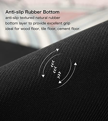 Knsbk Large Round Yoga Mat 4.6'X3.5mm for Exercise Premium Extra Thick, Ultra Comfortable, Non Slip, Meditation Mat - color: white blossom