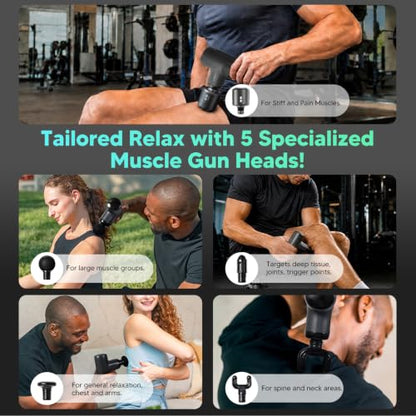 arboleaf Mini ThermaCool Massage Gun, Hot & Cold Percussion Muscle Relief - color: Gunmetal Gray