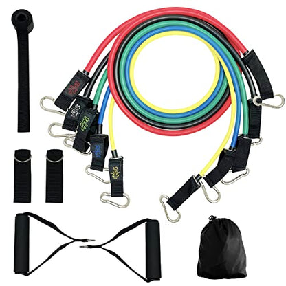 Sutekus Resistance Bands 150lbs Workouts Bands for Men and Women Exercise Band Set Including Handles, Door Anchor, Legs Ankle Straps for for Strength Training, Physical Therapy