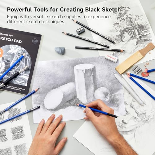 Shuttle Art Professional Drawing Kit, 123 Pieces of Drawing Pencils Set Includes Colouring Pencils, Watercolor, Charcoal, Graphite and Sketch, Ideal for Adults Children Artists
