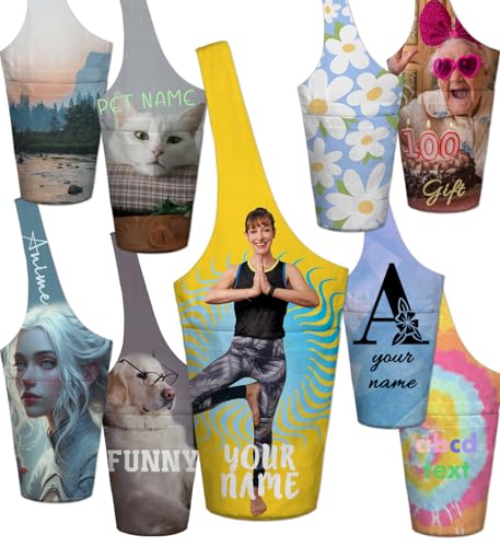 Yoga Mat Bag - Long Tote with Pockets - Holds More Yoga Accessories - Yoga Bag Fit Most Size Mats - Yoga Mat Carrier - color: Customized
