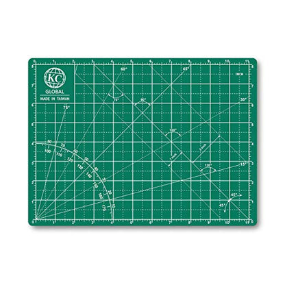 KC GLOBAL A4 (12"x9") Self-Healing Cutting Mat (Dark Green) - Sturdy, Reversible, Eco-Friendly, Non-Slip. Premium Desk Mat for Crafters, Quilters, and Hobbyist - color: Dark Green, size: 9"L x 12"W