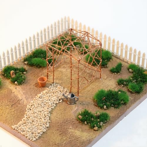 Kai Dream Miniature Static Grass and Stone Bush Clusters for Diorama, Train Landscape, Railroad Scenery, Wargaming (Dark Green) - color: Dark Green