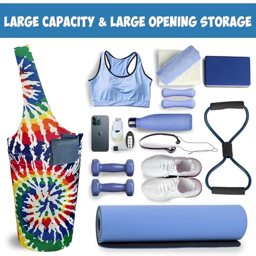 Yoga Mat Bag Carrier for Women with Side Large Pocket Durable Linen Workout Gym Travel Storage Pilates Mats - color: yoga bag - 02
