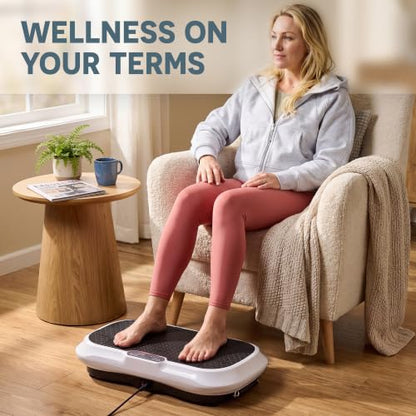 Lifepro Waver Vibration Plate Exercise Machine with 99 Speeds & 10 Presets | Resistance Bands, Non-Slip Surface, 330 lbs Capacity — Vibration Plate for Lymphatic Drainage, Body Toning, Full-Body Workout - color: White