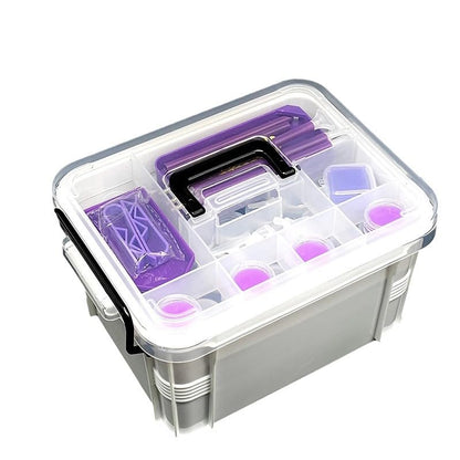 Huacan 111Pcs 5D Diamond Painting Tool Set Portable Tool Box with Handle Craft Jewelry Bead Storage Box