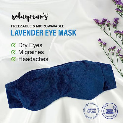 Weighted Lavender Eye Mask for Sleeping, Yoga, Dry Eyes - Great Relaxation Gifts for Mom, Dad, Women, Men - Aromatherapy Lavender Eye Pillow Gift (Navy Blue) - color: Navy Blue