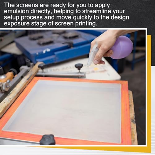4 Pack Screen Printing Kit for Beginners, Aluminum Frames with 110 & 200 Mesh for T-Shirt Printing, Pre-Stretched Silk Screens for Craft DIY Fabric & Print (20 x 24 Inch, 10 x 14 Inch)