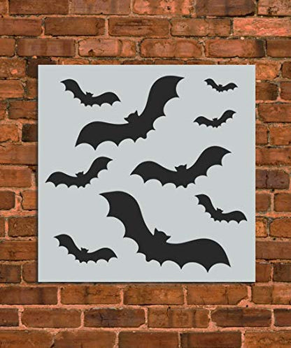 Halloween Bats Set Stencil Template - Reusable Stencil - INNOVO Stencils (8.5" x 11") - size: 8.5" x 11"