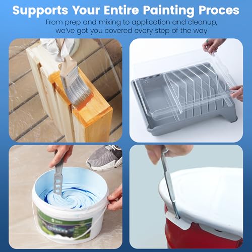 VOOMEY Paint Roller Kit with Adjustable 17-35 Inch Aluminum Pole, 9 & 4 Inch Rollers | 9" & 4" paint rollers with a 17-35" adjustable aluminum extension pole for walls, ceilings, trim and corners - size: 9 Inch kit with Buckle Extension Rod