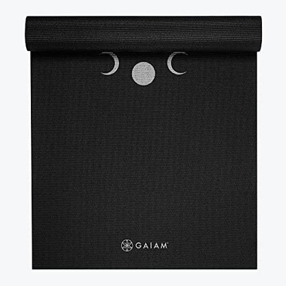 Gaiam Premium Yoga Mat, 6mm Thick Print Mat - color: New Moon