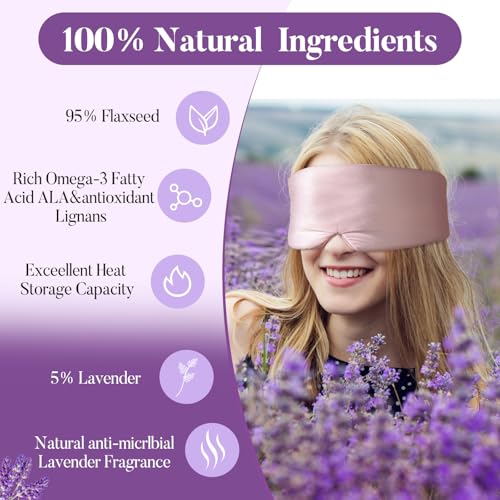 Lavender Heated Eye Mask Weighted Sleep Mask FSA-HSA Eligible Pink