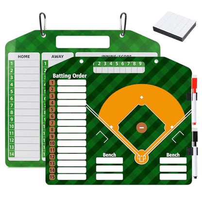 Magnetic Baseball Lineup Board for Coach | Baseball Lineup Board for Dugout | Baseball Clipboard for Coaches | Baseball Dry Erase Coaching Board | Double-Sided Coaches Whiteboard - color: Baseball Coach Board