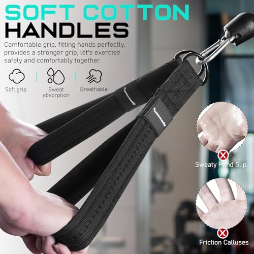 RENRANRING Tricep Rope Cable Attachment Handles for Gym, 13inch Exercise Handles, Tricep Pull Down Attachments Rope for Pilates, Yoga, Strength Trainer, Physical Therapy, Stretch, Recovery - color: Black