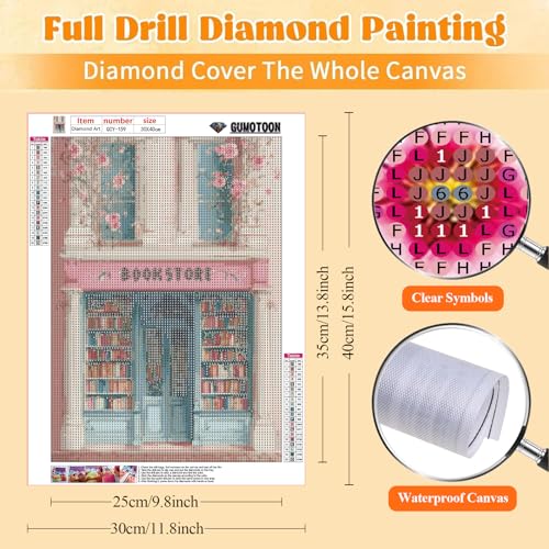 GUMITOON Diamond Art Kits for Adults-Pink Bow Full Drill Diamond Dots Paintings for Beginners, Round 5D Paint with Diamonds Pictures Gem Art Painting Kits DIY Crafts Kits 12"x16" QCY-149 - color: QCY-159