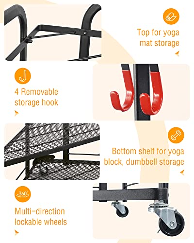 PLKOW Weight Rack for Dumbbells, Home Gym Storage for Dumbbells Yoga Mat Kettlebells, Yoga Mat Storage Rack for Garage, Home Gym