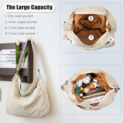 Canvas Tote Bag Casual Hobo Crossbody Shoulder Bag for Women and Men Large Purse Messenger Bag Travel Work - color: 2-green