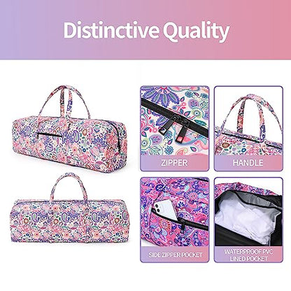 Boulder Bee | Yoga Mat Bag | Large Yoga Mat Carrier with Wet Pocket | Yoga Gifts | Gym Tote Bag for Women - color: Pink