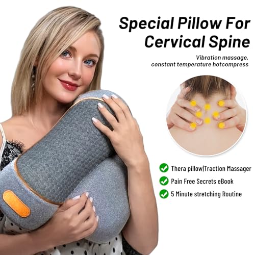 Pillow Massage Neck Hump,New 3-in-1 Pillow Traction Massager,Memory Foam for Neck Pain Relief, Ergonomic Neck Massager for Shoulder Back
