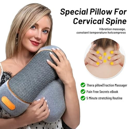 Pillow Massage Neck Hump,New 3-in-1 Pillow Traction Massager,Memory Foam for Neck Pain Relief, Ergonomic Neck Massager for Shoulder Back