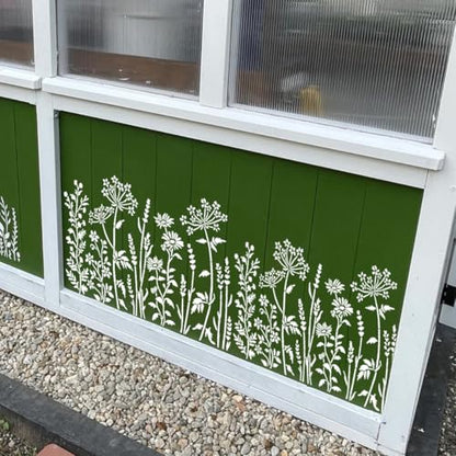 Large Flower Stencil 14inch Flower Stencils for Painting | Floral Stencil Reusable Sunflower Fern Vine Drawing Templates for Wood Garden Fence Furniture Fabrics DIY Decor - style: Flower 01