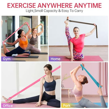 Yoga Exercise Adjustable Straps 8FT with Durable D-Ring for Pilates & Gym Workouts | Hold Poses, Stretch, Improve Flexibility & Maintain Balance - color: Mixed color C
