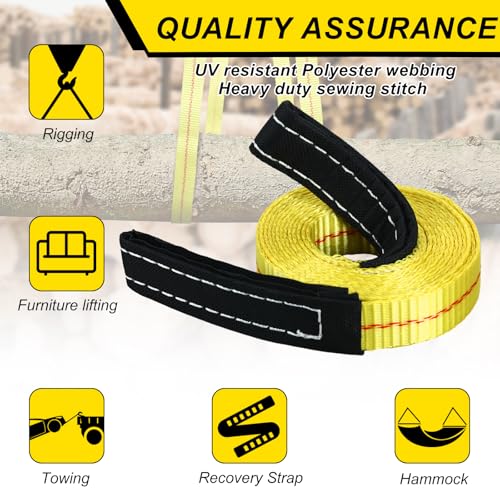 Shappy 2 Pcs 10' x 2" Lifting Sling Straps Heavy Duty Nylon Tree Saver - size: 10' X 2"