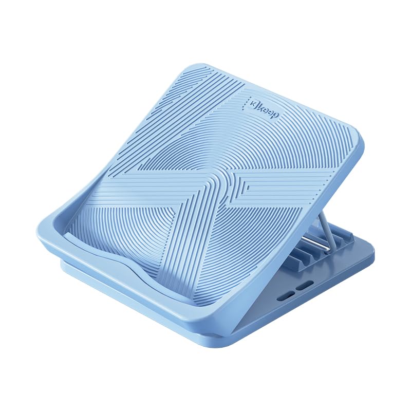 Keep Compact Slant Board for Calf Stretching, 5-Level Adjustable ABS Incline Board, Portable Foot Stretcher for Ankle Mobility, Yoga & Home Fitness, Women Teens Beginners - color: Blue