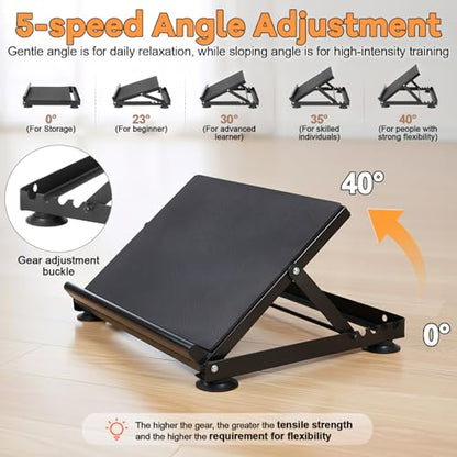 Adjustable Incline Calf Stretcher Board, Non-Slip Ankle Foot Stretch Slant Board for Plantar Fasciitis Relief, Ankle Correction Leg Muscle Fitness Stretching Platform