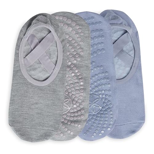 Gaiam Grippy Studio Yoga Socks, Non-Slip, Open-Toe, One Size - color: Wild Lilac 2-pack, size: One Size