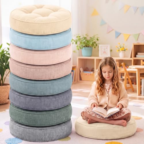 Juexica 8 Pack Floor Cushions for Kid 3.5",Morandi,Round - color: Morandi, style: Round