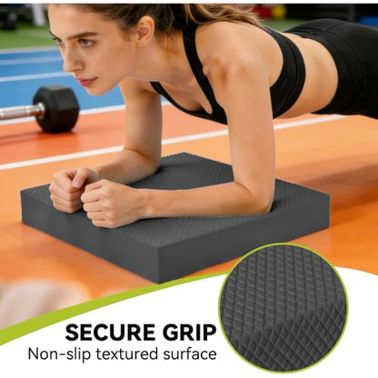 Large Thick Balance Pad Non-Slip Stability Trainer Yoga & Pilates - color: Black