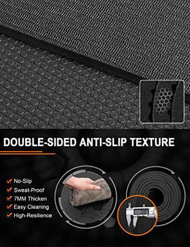 Large Exercise Mat 8'x5'|12'x6'|10'x6'|6'x4'|6'x2' Workout Mat for Home Gym Mats Exercise Heavy Duty Gym Flooring Fitness Mat Large Yoga Mat Cardio Mat for Weightlifting, Jump Rope, MMA, Shoe-Friendly - color: 12'x6'Black
