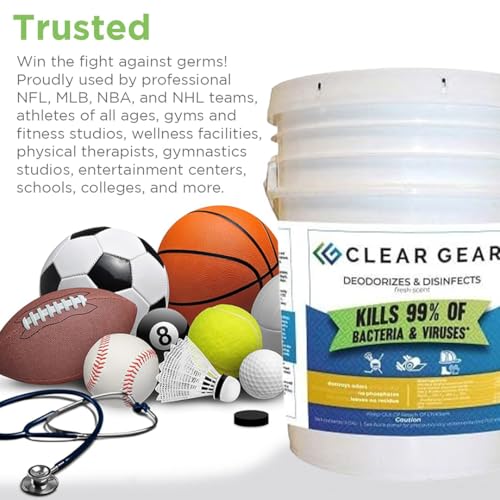 Clear Gear Disinfectant, Mat Cleaner, and Deodorizer For Surfaces 5 Gallon - size: 640 Fl Oz (Pack of 1)