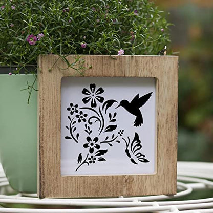 80 Pcs 3 x 3 Inch Stencils for Painting on Wood, Reusable Flower Butterfly Bird Bee Plastic Stencils DIY Craft Paint Template Set for Wall Home Decor - style: Flower