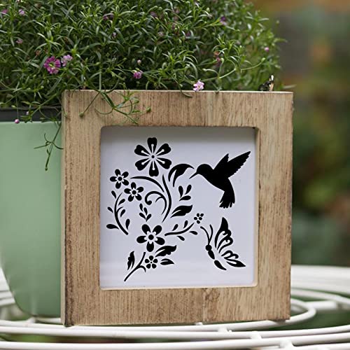 80 Pcs 4 x 4 Inch Stencils for Painting on Wood, Reusable Flower Butterfly Bird Bee Plastic Stencils DIY Craft Paint Template Set for Wall Home Decor - style: Flower