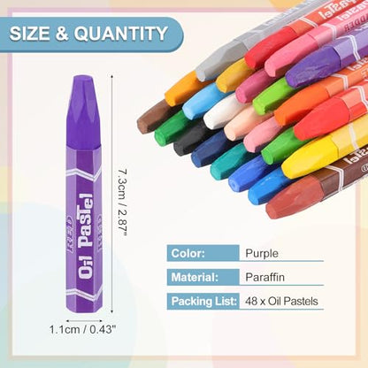 PATIKIL Purple Oil Pastels, 48Pcs Soft Oil Crayons Pastels Stick Vibrant and Creamy Art Supplies Bulk for Artists Beginners Art Painting Drawing Blending Graffiti Gallery - color: Purple