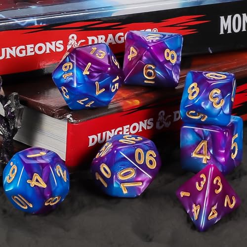 QMAY Mystery Dice Set – 7 Pcs Acrylic Polyhedral Dice + 1 Pcs Velvet Bag - style: 1 bag Mystery Dice