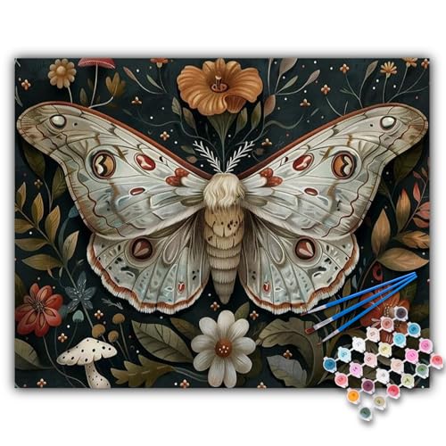 Paint by Numbers Kit for Adults, Butterfly DIY Acrylic Canvas Painting Set | 16x20 Inch, Number Painting Craft Kit for Adults, Perfect for Beginners, Home Wall Decor, Stress Relief Relaxing Hobby Gift - color: BOP1PNP08