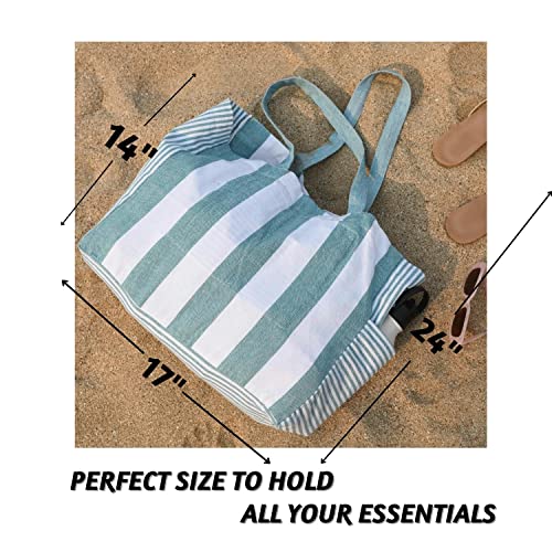 Folkulture Beach Bags for Women, Waterproof, Beach Must Haves -17x14 inch - color: Stone Blue