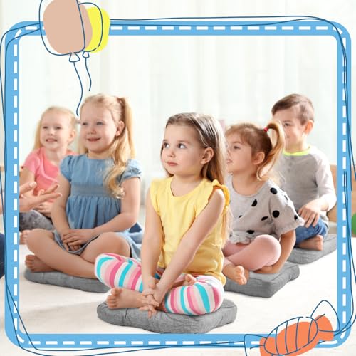 Juexica 8 Pack Floor Cushions for Kid 3.5",Grey,Square - color: Grey, style: Square