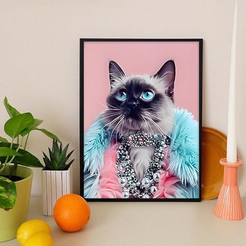 4 Pack Black Cat Diamond Art Kits for Adults Diamond Painting Kit Beginner | Bathroom Animal 5D Funny DIY Diamond Dots Full Drill Crafts for Gem Art Dot Art for Adults Home Wall Decor for Teens 12x16 in - color: DP03737