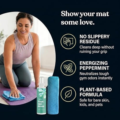 ASUTRA Yoga Mat Cleaner Spray (Energizing Peppermint), 4 fl oz (1 Pack)