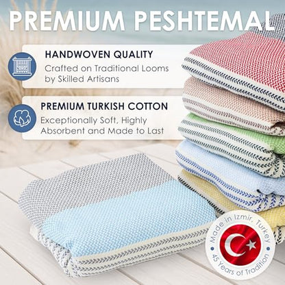 ATANI Turkish Beach Towel, Converts to a Bag, Oversized 100% Cotton Bath Towels Lightweight Quick-Dry Beach Blanket for Travel, Picnic, Camping, Yoga and Pool (Grey x Turquise, 71 inc x 39 inc) - color: Grey X Turquise, size: 71 inc x 39 inc