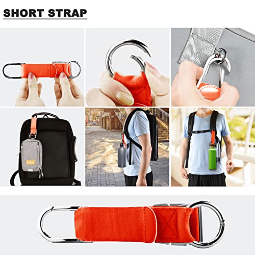 ZINZ Elastic Jacket Gripper Travel Strap with D-Ring Hooks and Buckle, Suitcase Straps Belts Travel Accessories, Makes Your Hands Free - color: Orange/Uk