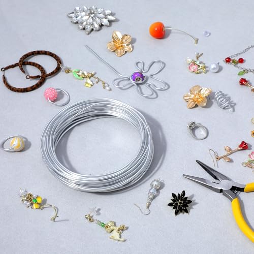 12 Gauge Craft Wire Bendable, 32.81 Ft Bendable Wire for Crafts for Heavy Duty Sculpting, Silver Wires Craft for Jewelry,Doll,Floral Making,Wreath,Modelling,Wires Wrapping,Christmas Decor