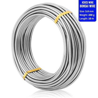 Bonsai Training Aluminum Wire, 3.0mm 9 Gauge Silvery 200g, Bendable Anodized Craft Wire, Flexible Armature Wire for Bonsai Tree Shaping, DIY Handcraft and Model Making(Silvery-3.0) - color: Silver, size: 9 Gauge