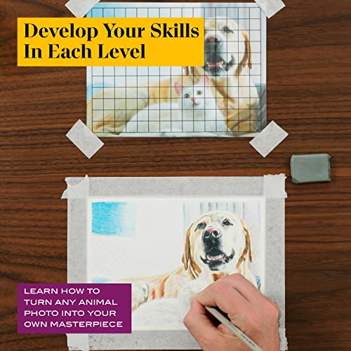Prismacolor Technique, Art Supplies and Digital Art Lessons, Animal Drawings Set, Level 3, Includes Artist Roll Case, Dog, Cat & Pet Lesson, 28 Count - style: Animal Level 3